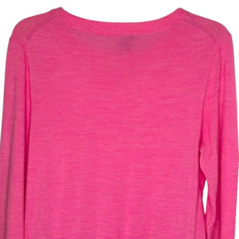J. Crew Tilly Merino Wool Rounded Crew Sweater - Heathered Pink - L